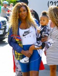 Serena Williams brings her daughter Alexis with her to Nike Event in Soho