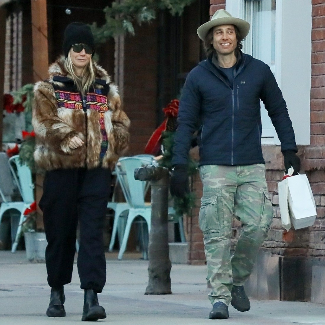 Gwyneth Paltrow and husband Brad Falchuk enjoy a cold post-Christmas stroll in Aspen