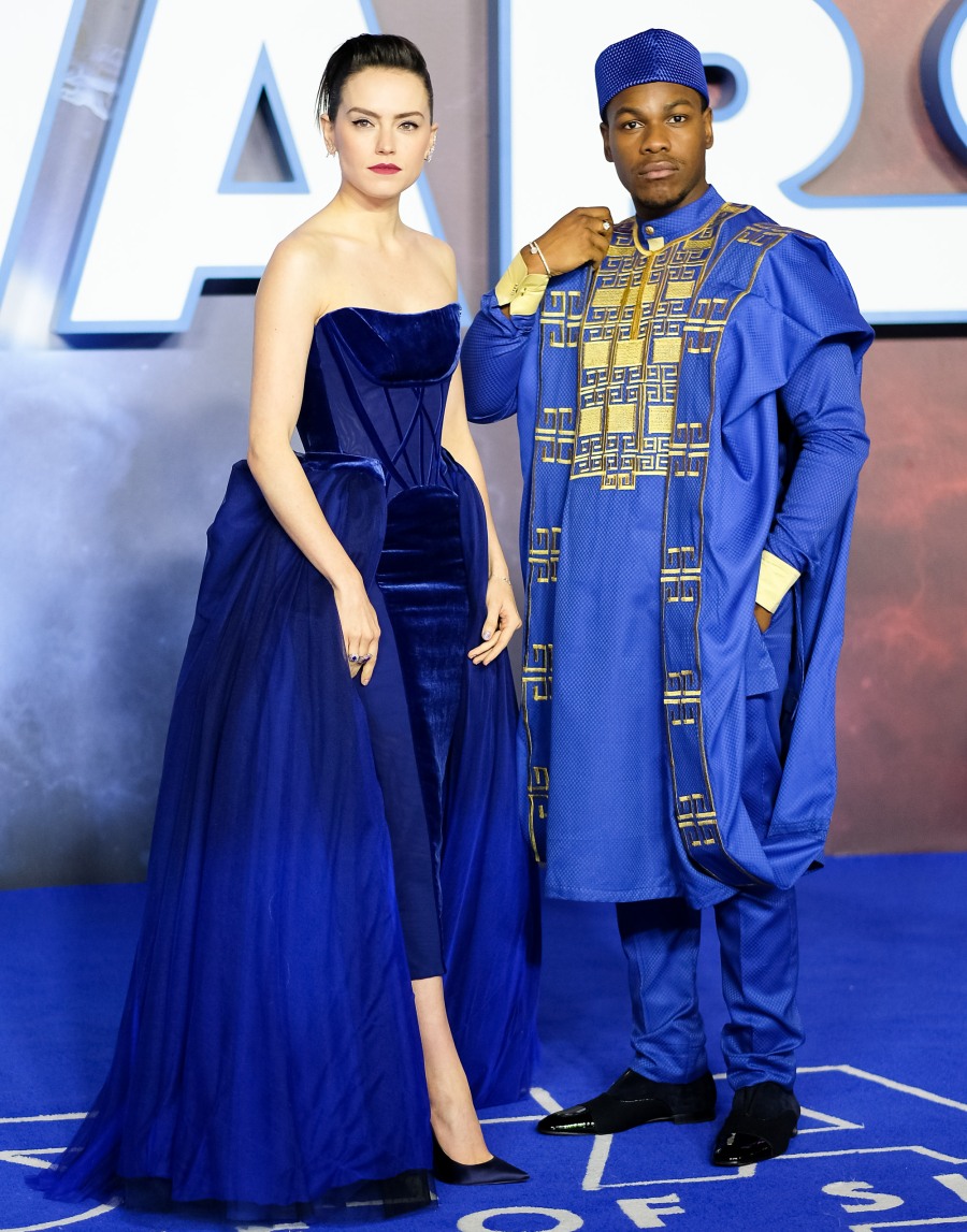 Daisy Ridley, John Boyega poses at European Premier of Star Wars: The Rise of Skywalker on Wednesday 18 December 2019