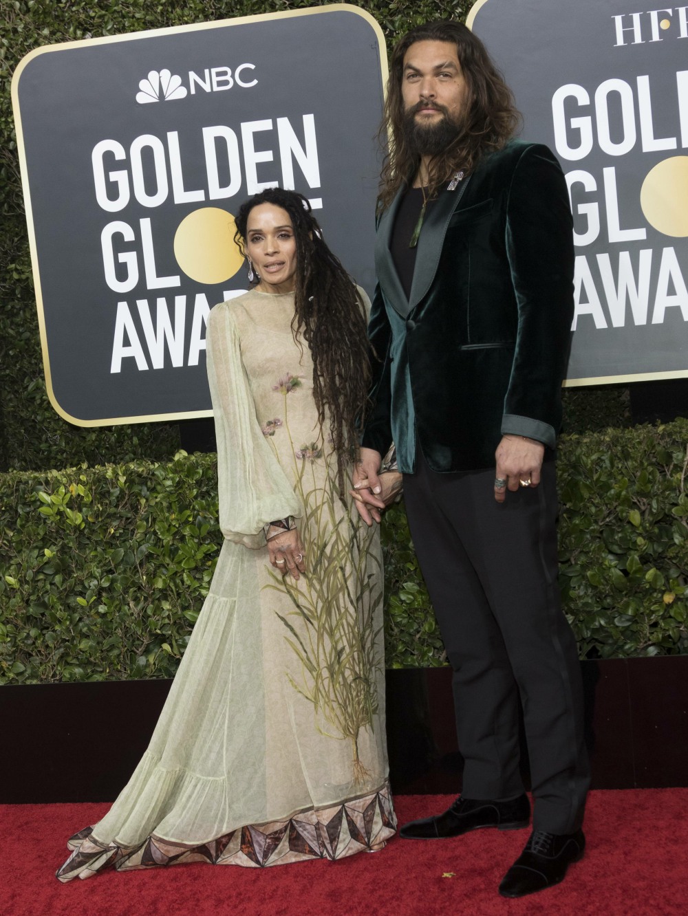 Lisa Bonet and Jason Momoa attend the 77th Annual Golden Globe Awards, Golden Globes, at Hotel Beverly Hilton in Beverly Hills, Los Angeles, USA, on 05 January 2020. | usage worldwide