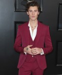 Singer Shawn Mendes wearing a Dundas dress, Giuseppe Zanotti shoes and Lorraine Schwartz jewelry arrives at the 62nd Annual GRAMMY Awards held at Staples Center on January 26, 2020 in Los Angeles, California, United States.