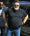 Naomi Watts and Russell Crowe are seen outside of AOL Build
