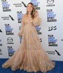 Olivia Wilde arrives at the 2020 Film Independent Spirit Awards, held on the beach in Santa Monica,...