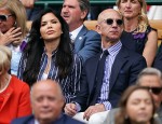 Lauren Sanchez and Jeff Bezos watch the Wimbledon Men's Singles Final on Centre Court.
London, United Kingdom - Sunday July 14th, 2019.