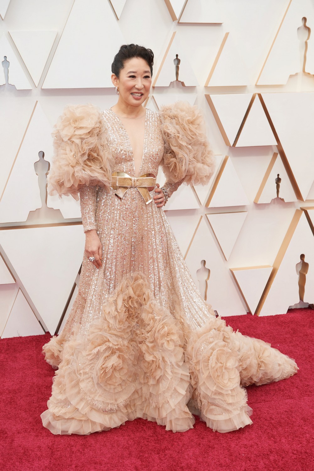 Sandra Oh arrives on the red carpet of The 92nd Oscars¬Æ at the Dolby¬Æ Theatre in Hollywood, CA...