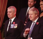 (L-R) Princess Anne, Princess Royal, Camilla, Duchess of Cornwall, Prince Andrew, Duke of York, Prince Harry, Duke of Sussex, Meghan, Duchess of Sussex and Prime Minister, Boris Johnson attend the annual Royal British Legion Festival of Remembrance at the