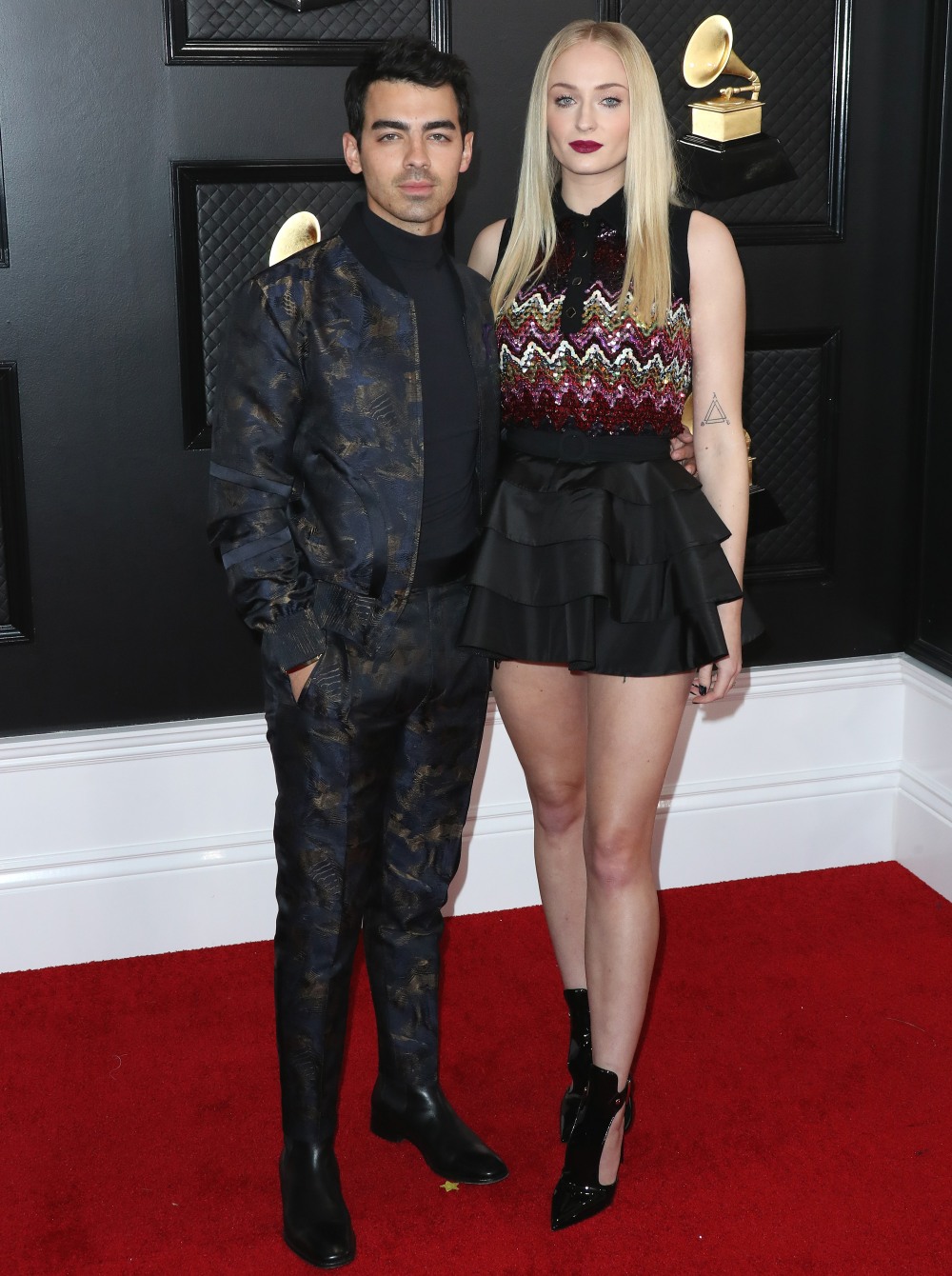 Joe Jonas and Sophie Turner arrive at the 62nd Annual GRAMMY Awards held at Staples Center on January 26, 2020 in Los Angeles, California, United States.