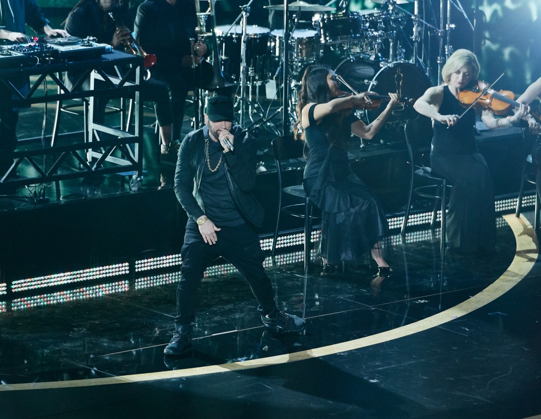 Rickey Minor's All-Star Band and Eminem perform during the live ABC telecast of the 92nd Oscars¬Æ...