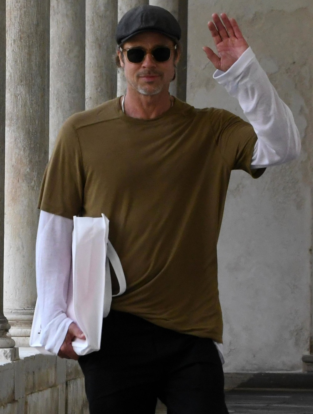 Brad Pitt is seen out visiting the Biennale in Venice