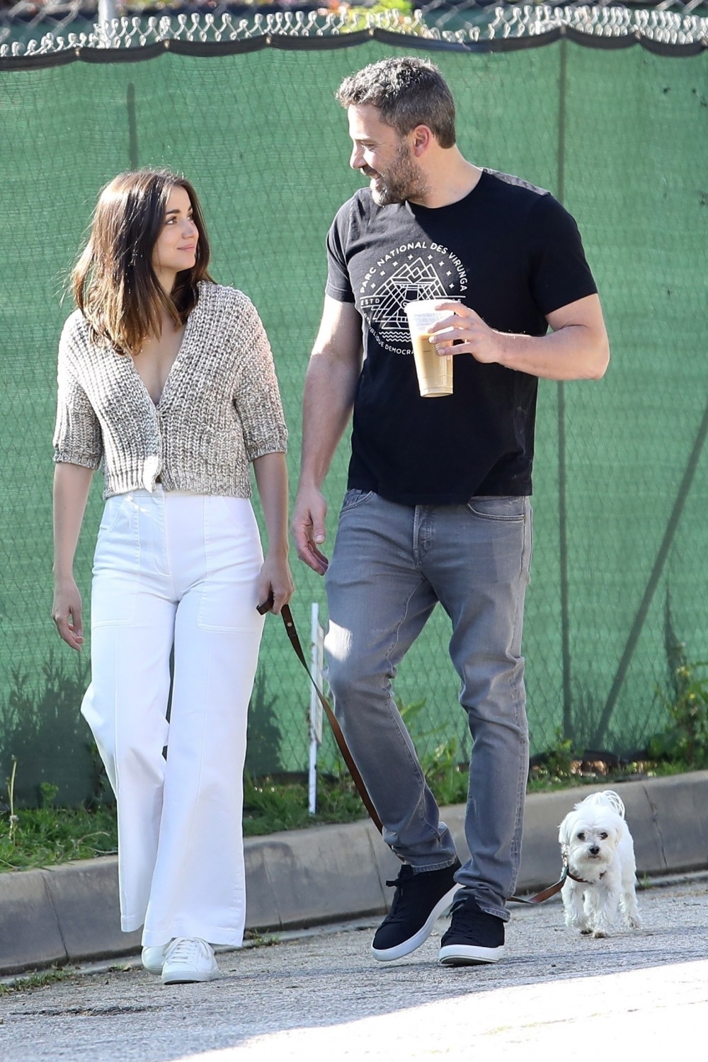 Ben Affleck is seen out for a morning stroll with his new girlfriend Ana de Armas
