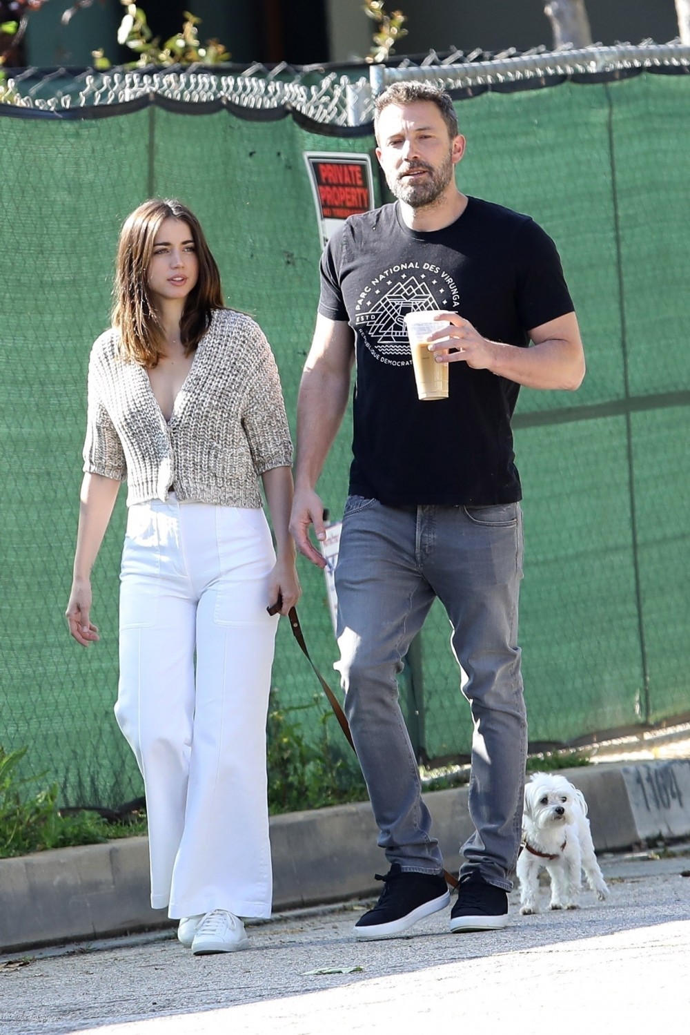 Ben Affleck is seen out for a morning stroll with his new girlfriend Ana de Armas