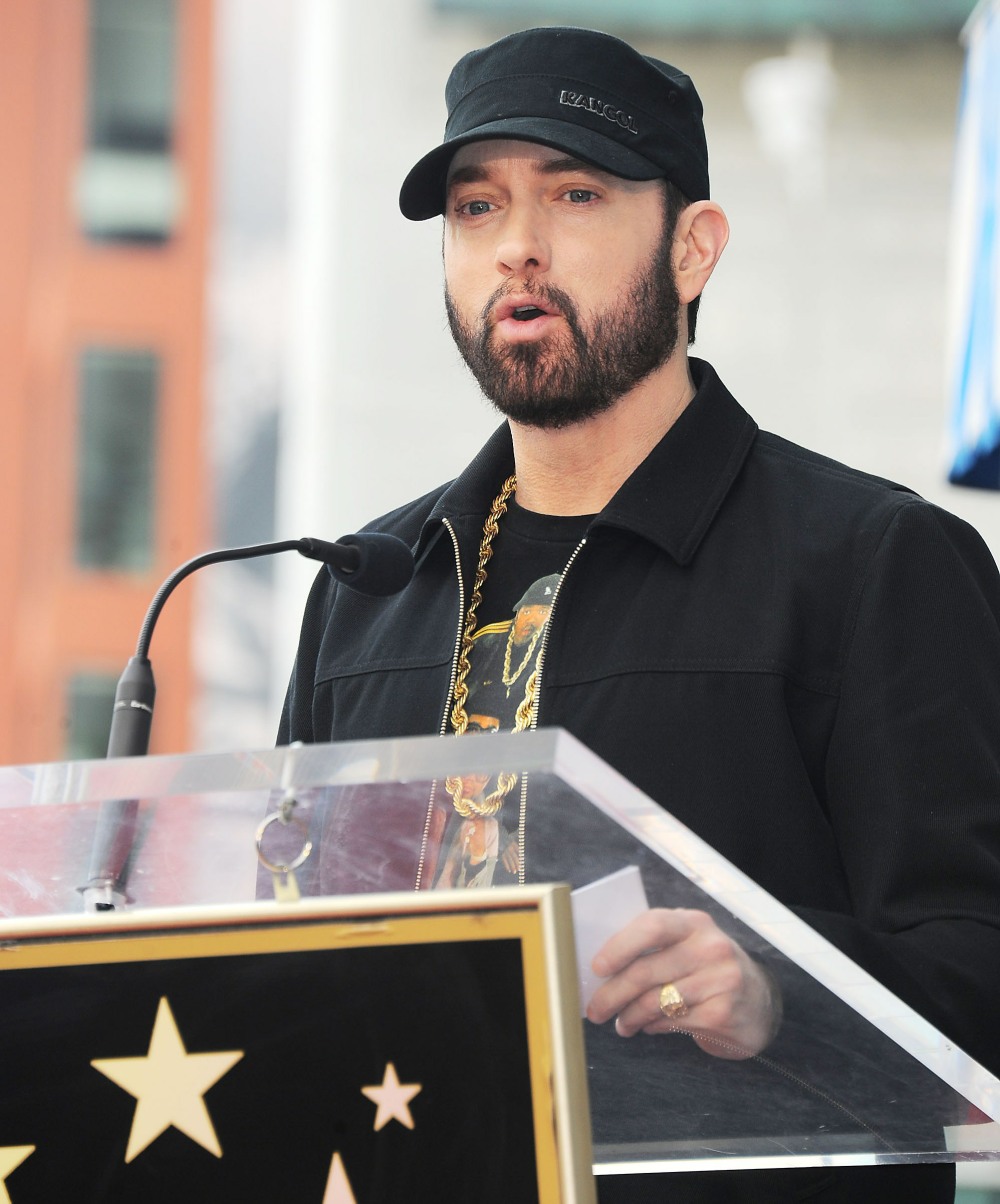 Eminem at the induction ceremony for Sta...