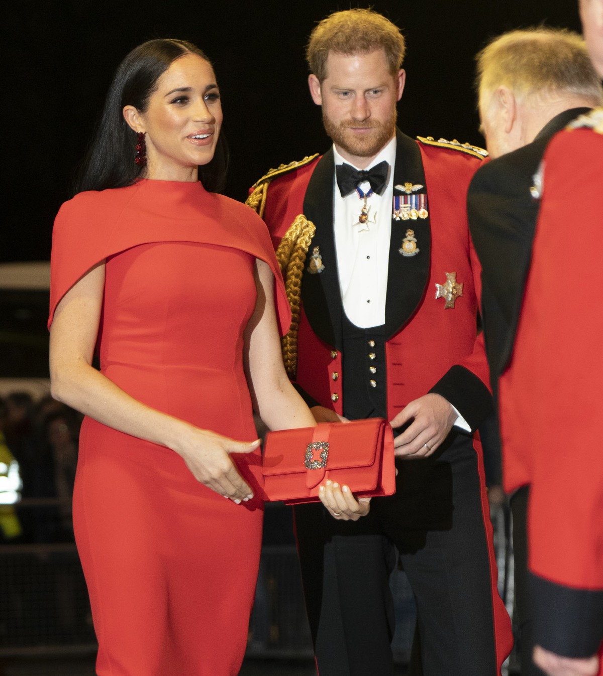 The Duke and Duchess of Sussex arrive at the Albert Hall for the  Mountbatten Festival of Music this evening 7 - March - 2020