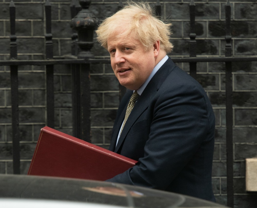 British Prime Minister Boris Johnson departs for PMQs - Downing Street, London, England, UK on Wedne...