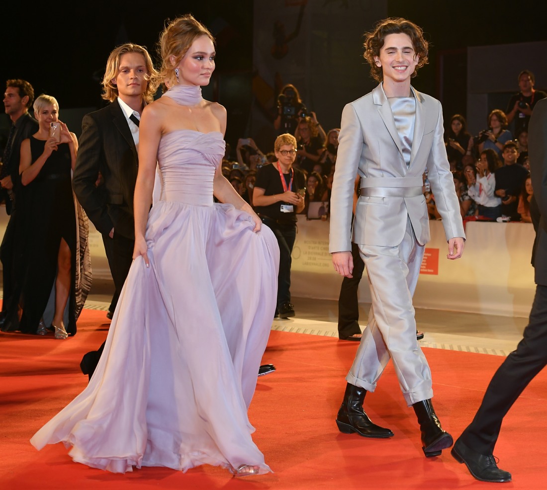 Timothee Chalamet, Lily Rose Depp during the red carpet of film ' The King ' at the 67th Venice Film Festival, Venice, ITALY-02-09-2019