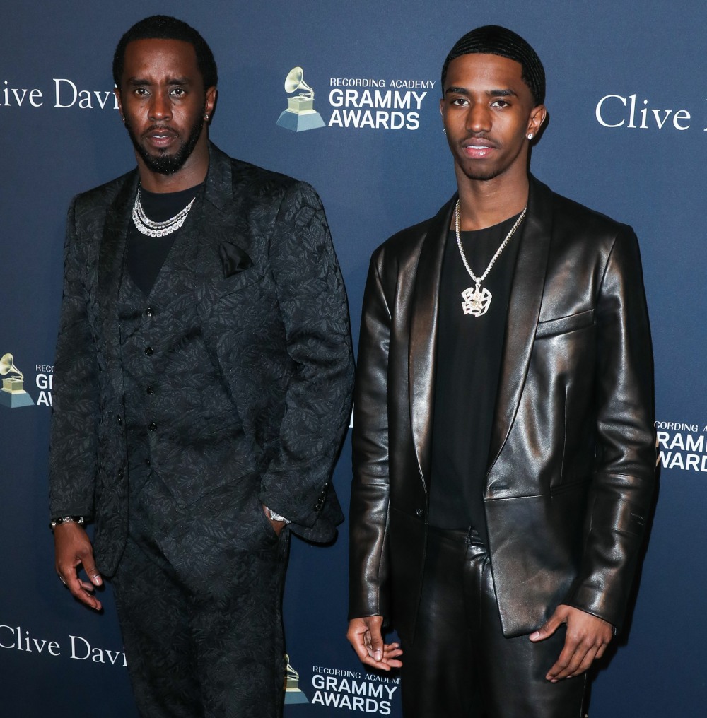 Sean Diddy Combs and Christian Casey Combs arrive at The Recording Academy And Clive Davis' 2020 Pre-GRAMMY Gala held at The Beverly Hilton Hotel on January 25, 2020 in Beverly Hills, Los Angeles, California, United States.