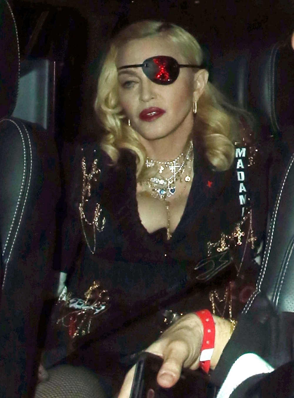 Madonna leaves MTV Studios in London sporting an eye patch