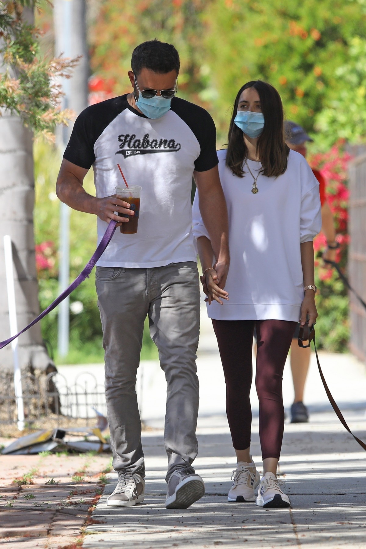 Ben Affleck and Ana de Armas clutch hands on morning Dog Walk