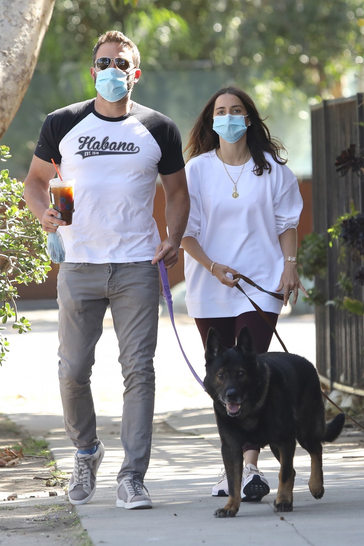 Ben Affleck and Ana de Armas clutch hands on morning Dog Walk