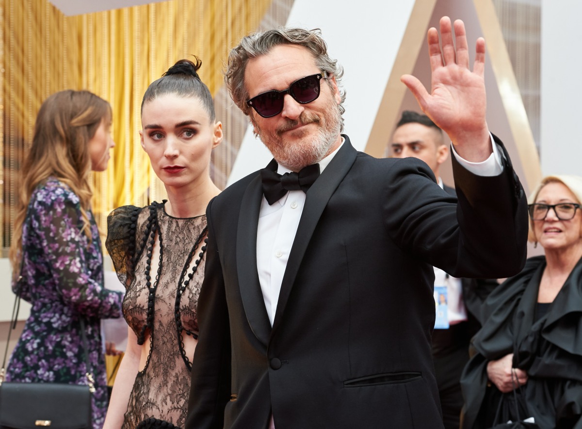 Rooney Mara and Oscar¬Æ nominee, Joaquin Phoenix arrive on the red carpet of The 92nd Oscars¬Æ a...