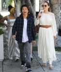 Angelina Jolie and kids are all smiles after lunch at Fig and Olive in West Hollywood