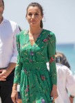 King Felipe of Spain and Queen Letizia of Spain take a walk on promenade of Platja de s'Arenal in Palma de Mallorca