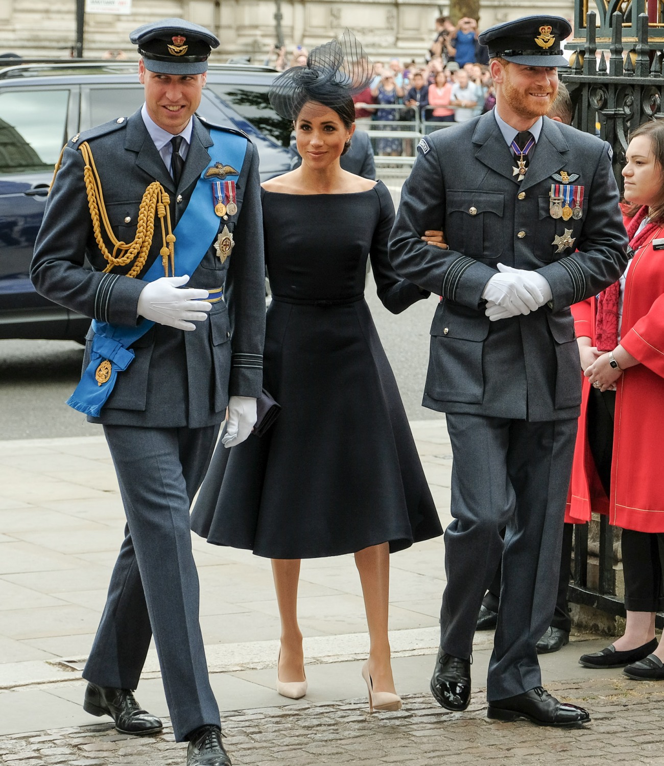 Kate, Duchess of Cambridge, Prince William, Duke of Cambridge, Prince Harry, The Duke of Sussex and  Meghan, Duchess of Sussex at service to mark the centenary of the Royal Air Force on 10/07/2018