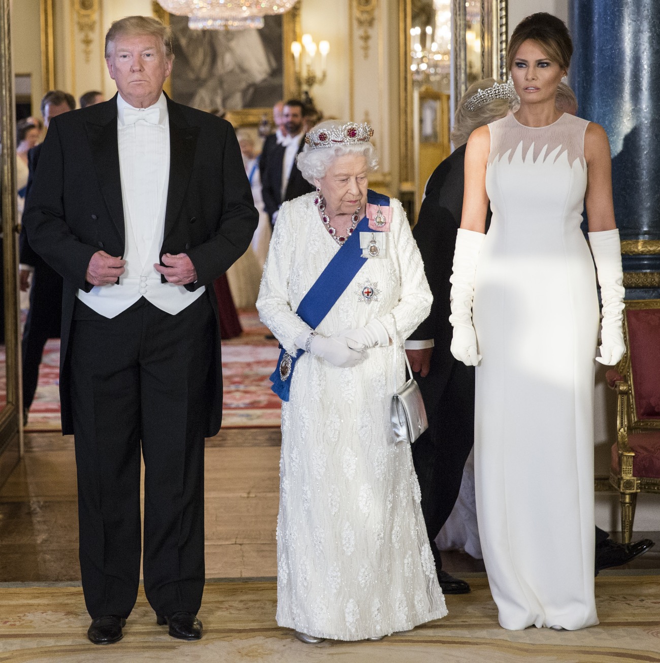 ROYAL ROTA Her Majesty The Queen and President of The United States of America at State Banquet, Buckingham Palace, London, England, UK