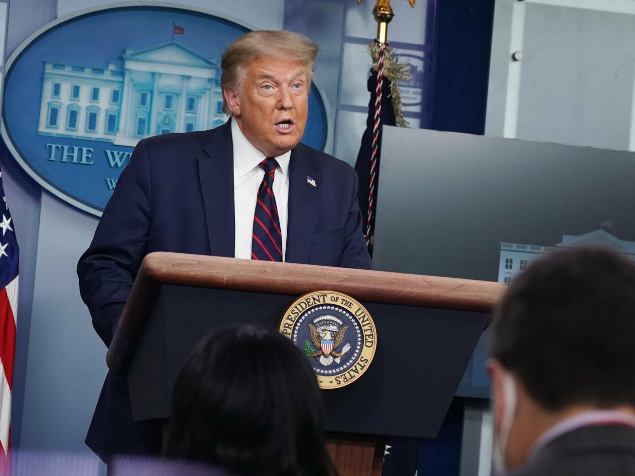 President Donald Trump Speaks in the Brady Press Briefing Room