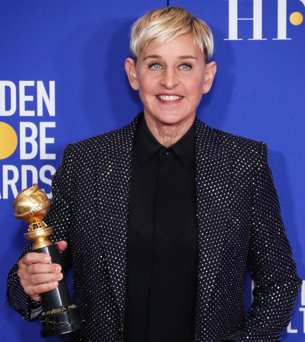 Comedian Ellen DeGeneres wearing Celine poses in the press room at the 77th Annual Golden Globe Awards held at The Beverly Hilton Hotel on January 5, 2020 in Beverly Hills, Los Angeles, California, United States.