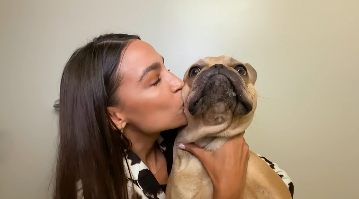 Alexandria Ocasio-Cortez with her dog, Deco