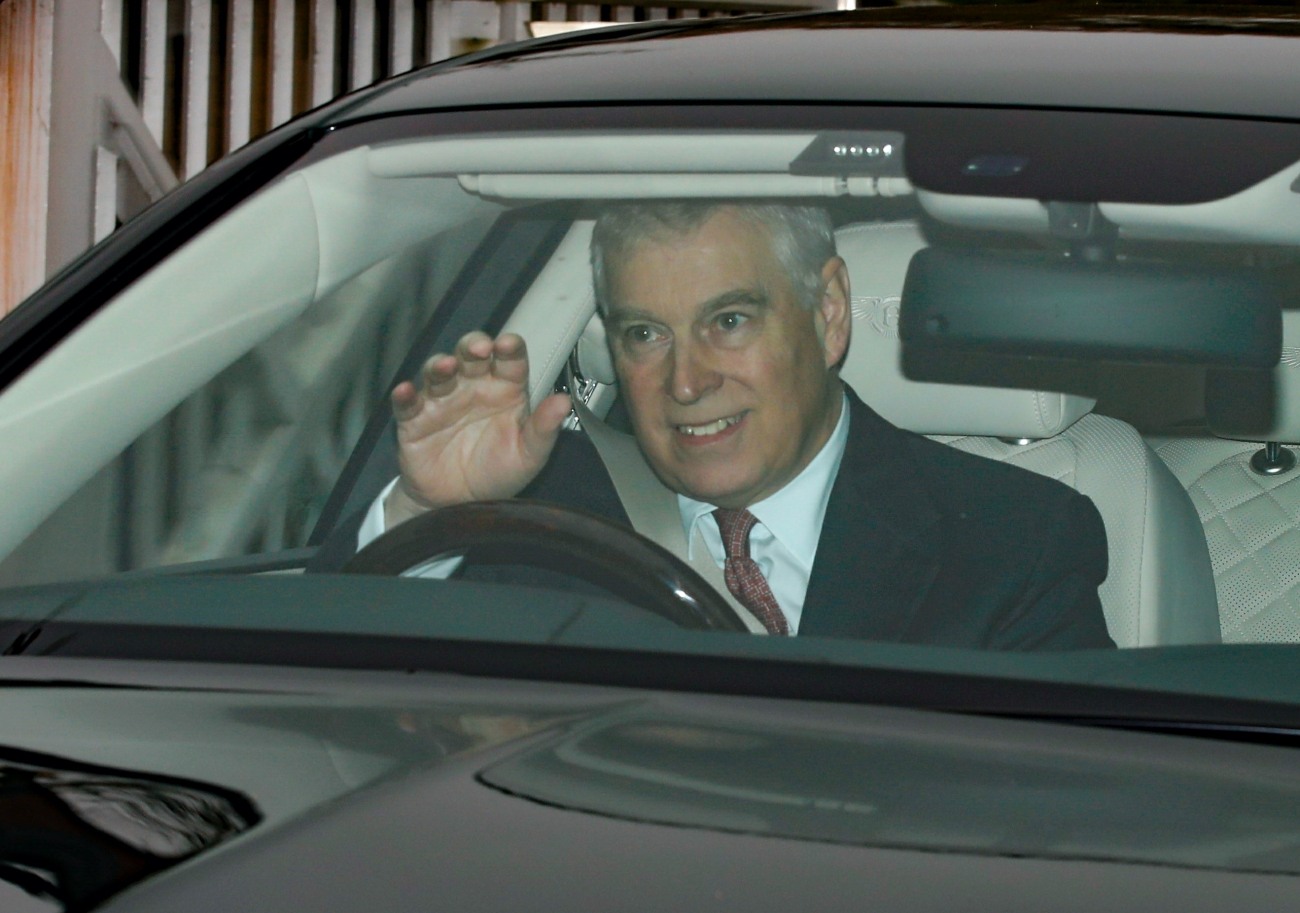 Prince Andrew leaves home after receiving the sack from the Queen
