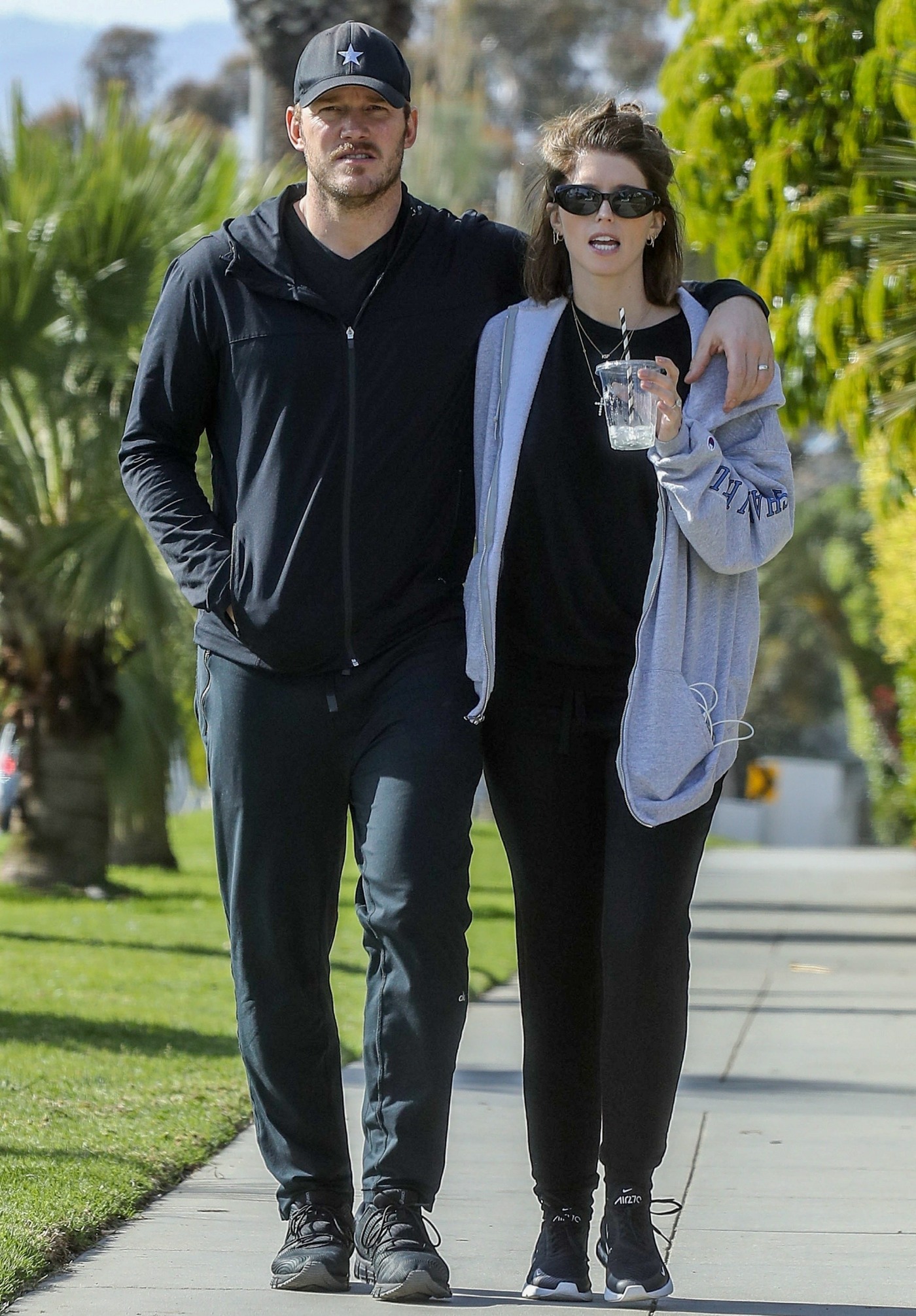 Chris Pratt and Katherine Schwarzenegger take an evening stroll