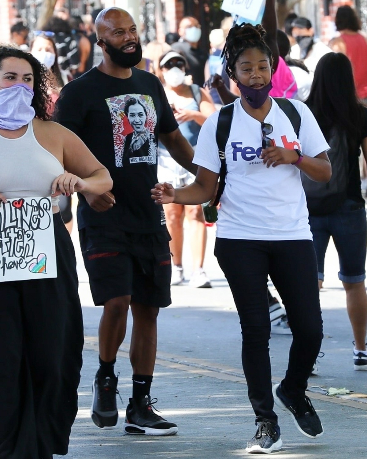 Tiffany Haddish and Common join the pride BLM protest