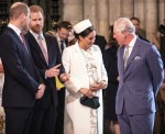 The Duchess of Sussex talks with Prince Charles at the Westminster Abbey Commonw