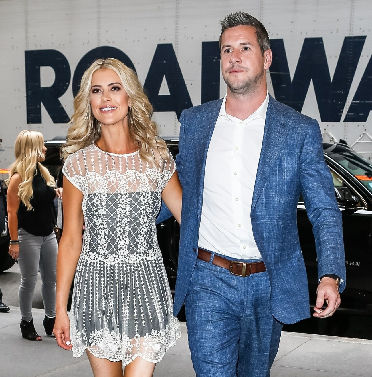 Christina El Moussa and boyfriend Ant Anstead are all smiles at NBC Studios