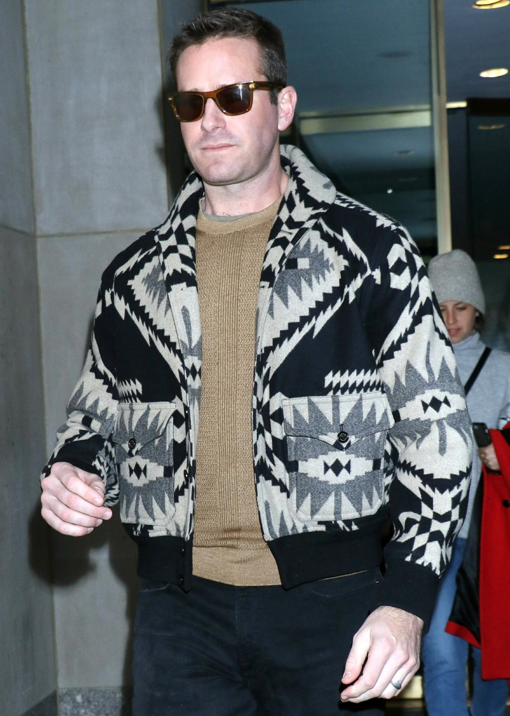 Armie Hammer is seen exiting NBC's Today Show