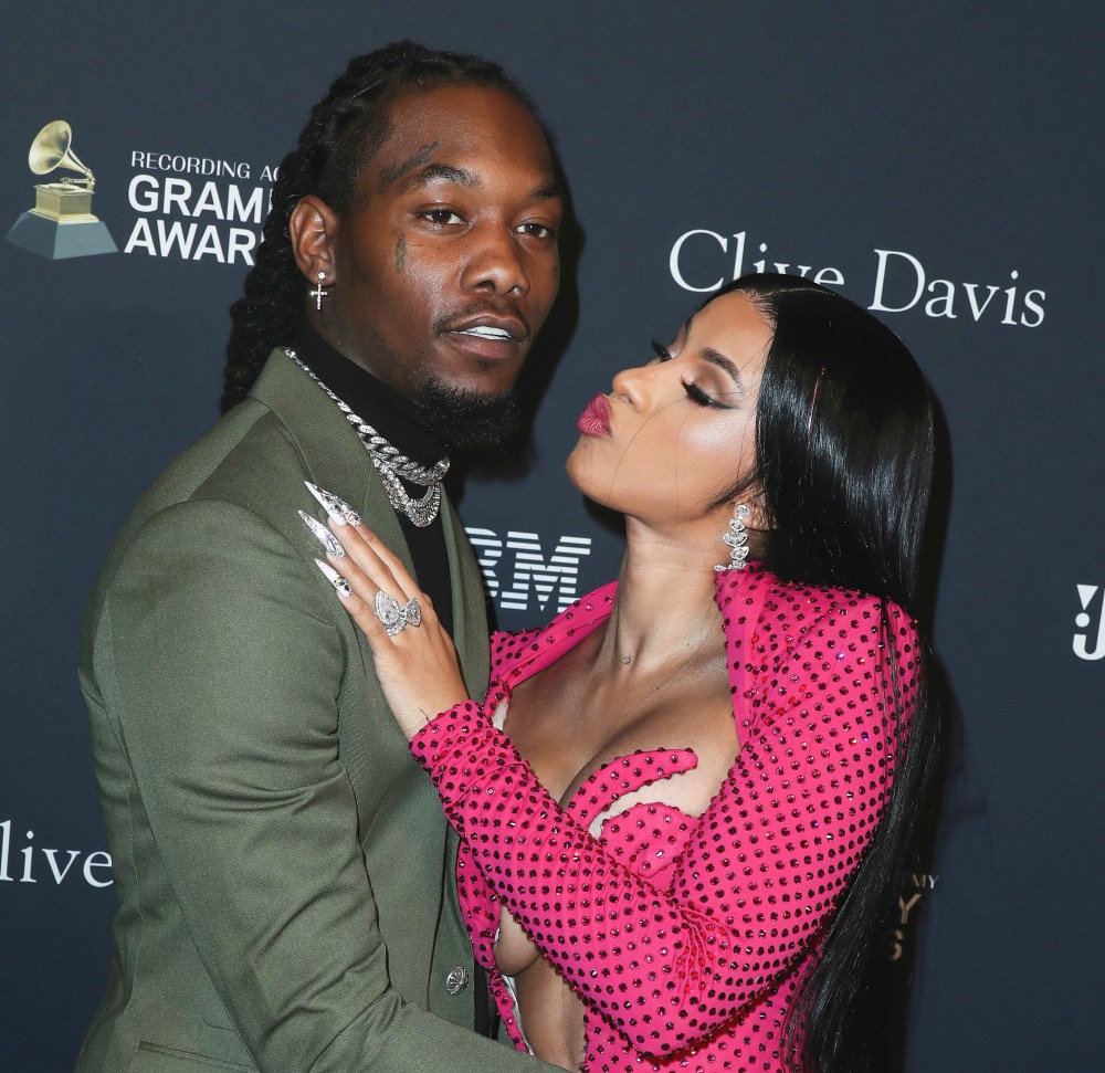 Offset and Cardi B arrive at The Recording Academy And Clive Davis' 2020 Pre-GRAMMY Gala held at The Beverly Hilton Hotel on January 25, 2020 in Beverly Hills, Los Angeles, California, United States.