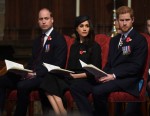 Prince William, Prince Harry and Meghan Markle attend an Anzac Day Service