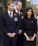 Prince William, Prince Harry and Meghan Markle attend an Anzac Day Service