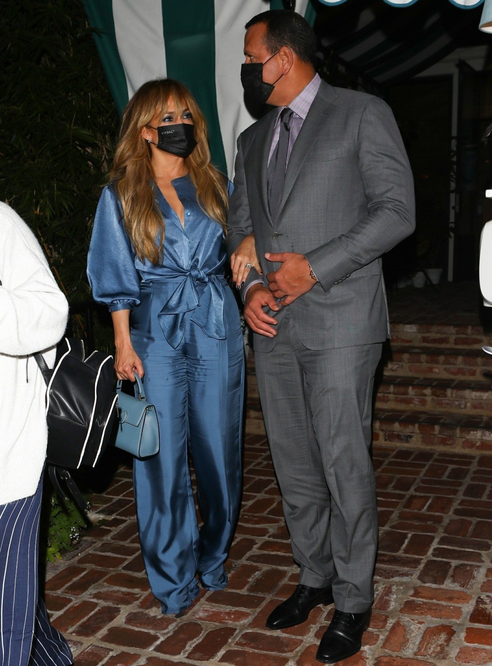 Jennifer Lopez and Alex Rodriguez finish a romantic dinner date at San Vicente Bungalows