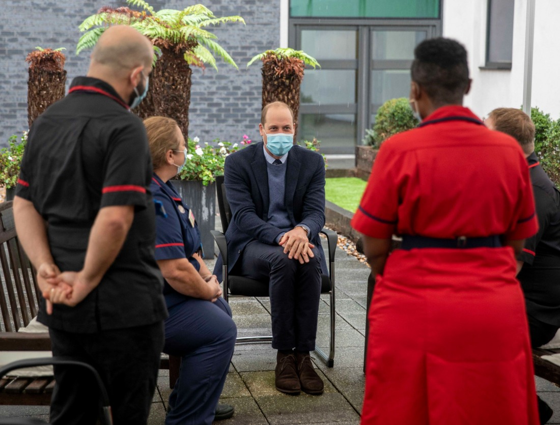 HRH Prince William the Duke of Cambridge, meets patients and staff and attends at a groundbreaking ceremony at The Royal Marsden in Surrey.