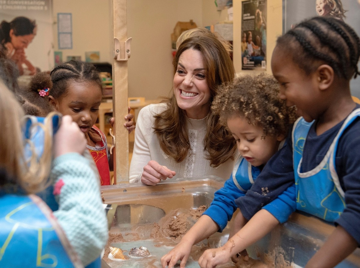 Catherine, Duchess of Cambridge is pictured at LEYF, London