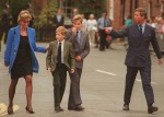 From Left to Right:-HRH PRINCESS OF WALES(HRH Princess Diana):HRH PRINCE HARRY:HRH PRINCE WILLIAM:HRH PRINCE OF WALES(HRH Prince Charles).(Seen on Prince William'sfirst day at Eton College)COMPULSORY CREDIT: UPPA/PhotoshotPhoto URK 010