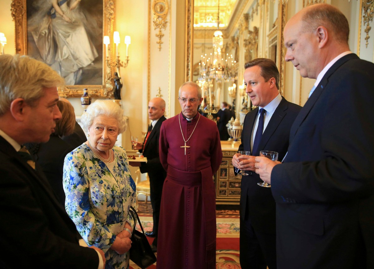 The Speaker of the House of Commons John Bercow speaks at a reception in Buckingham Palace in London