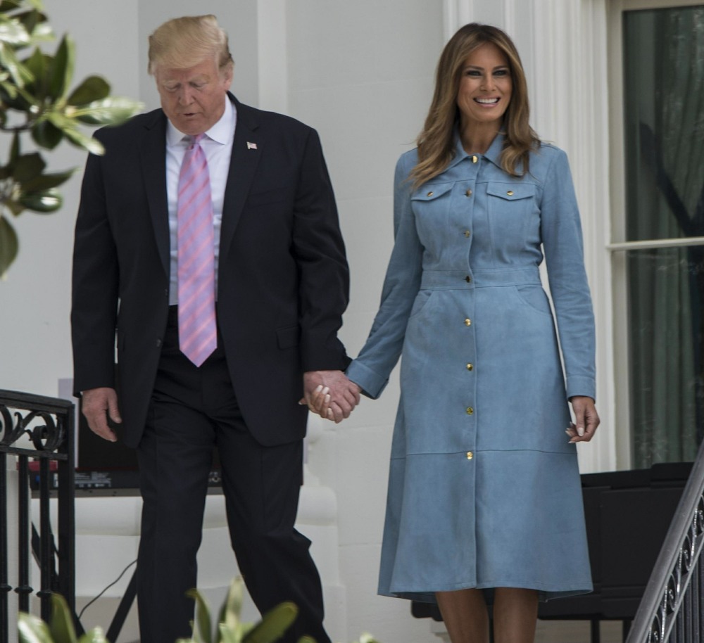 President Trump and First Lady Melania Trump at the annual White House Easter egg hunt