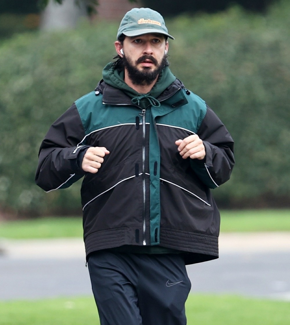 Shia LaBeouf out for his morning run as ex-girlfriend FKA Twigs sues him for sexual assault