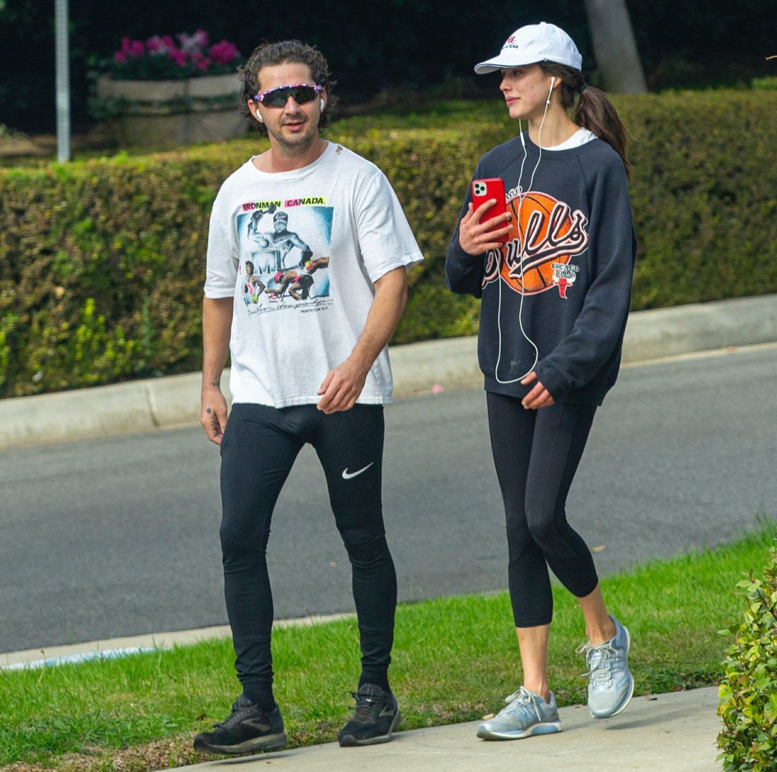 Shia LaBeouf and new girlfriend Margaret Qualley go jogging together
