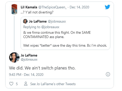 We did [divert]. We ain't switch planes tho