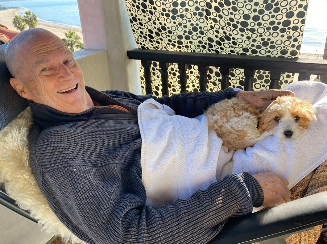 Jeff Bridges with his new puppy Monty